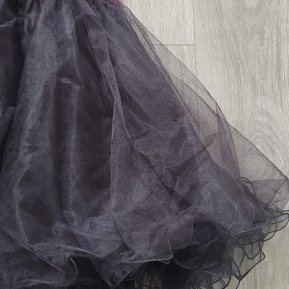 Final Chance Sale Sherri Hill Beaded Strapless Black Fuchia Tulle Dress - Picture 11 of 15